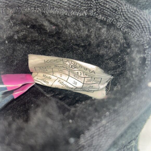 Koolaburra  by Ugg Black Victoria Mini Leather Bootie Boots Moccasin Size 7 - Picture 10 of 15